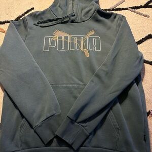 Puma men’s ESS-Logo Lab Hoodie Size Small Grey Skies/ Blue Grey